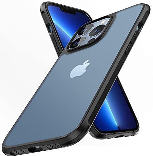 iBetterTEC Compatible with iPhone 13 Pro Case, Premium Flexible Thin Cover Shock Proof with Drop Protection Case compatible with iPhone 13 Pro Smartphone. Black