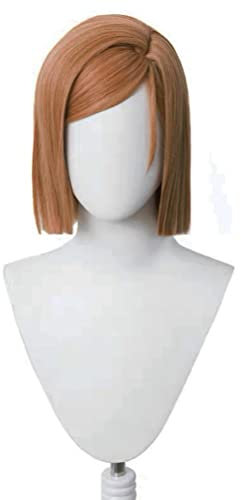 GZIRUE Perruque Nobara Kugisaki Cosplay Wig Perruque Courte Droite Brune Anime Costume with Wig Cap