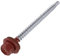 AERZETIX - C57201 - Juego de 50 Tornillo autoperforante de metal a madera Ø4.8x70mm + arandela de sellado EPDM - pintado en color rojo marrón RAL 3011 - huella de cabeza 8mm hexagonal - en acero