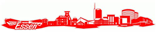 Samunshi® Essen Skyline Aufkleber Sticker Autoaufkleber City Gedruckt - 30x5,4cm hellrot