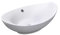 doporro Lavabo ovalado de baño 59x38x19cm Brüssel818 Lavabo sobre encimera de cerámica en blanco mate con nano revestimiento