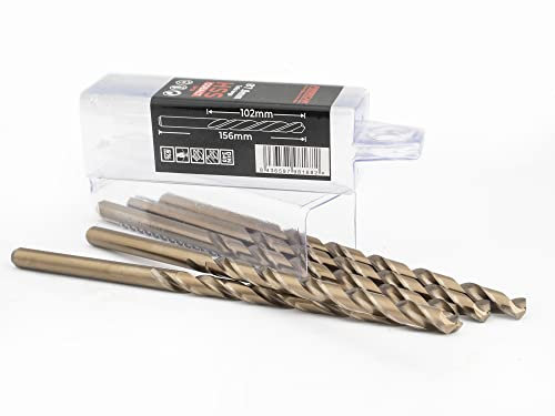 Ferrcan Brocas para metal HSS DIN340 Talla larga M35 5% cobalto para taladrar en acero inoxidable, hierro y otros metales (paquete de 5 unidades por medida) (7mm)