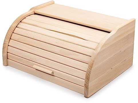 La Home by Chris Brotkasten aus Buchenholz mit Belüftung 38 x 29 x 18 cm, Küche Brotbox, Holzbox für Brot, Optimal zur Aufbewahrung Ihres Frischen Brotes mit PZH-Zertifikat