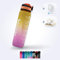 Velesas® 1l Wasserflasche mit motivierender Zeitmarkierung | Trinkflasche aus Tritan mit Strohhalm | Sportflasche für Schule, Arbeit, Fitnessstudio, Büro, Fahhrad, Wandern | BPA-Frei | Gelb/Rosa