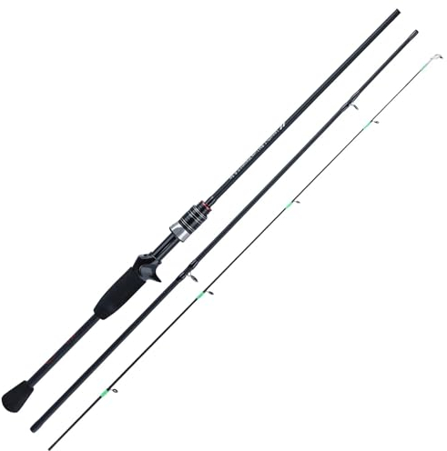 Casting-Spinnangelrute 1,8 m ultraleichte Kohlefaser-Rutenstange 3-teilig mit Eva-Griff Baitcasting-Angelrute 247 (Size : 1.8m - Casting Rod)