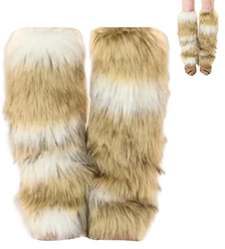 Fluffy Leg Warmers,Faux Fur Leg Warmers, 7.9 inch Soft Fluffy Leg Warmers, Warm Fuzzy Leg Warmers for Women, Sexy Winter Furry Leg Warmers for Boot Cuff Cover