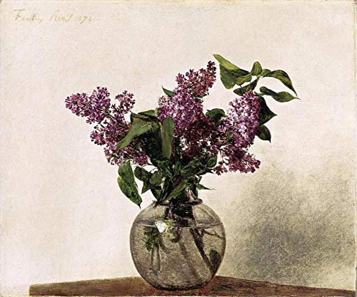 Toperfect Gemälde auf Leinwand, 11 berühmte Ölgemälde, Flieder Henri Fantin Latour Blumen -06, €50-2000 Handgemalt von Lehrern der Kunstakademien