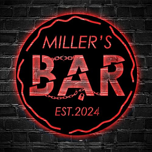 Benutzerdefinierte Bar Pub Schild Metall Wand Kunst LED Licht, Personalisierte Home Bar Namensschild Trinker Zimmer Dekoration, Barkeeper Wand Metall LED Geschenke