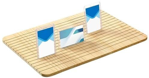 Namensschild-Halter aus Holz, für 60 Karten, Namensschild-Halter, exquisites Tablett für Schreibtisch, Schule, Geschäft