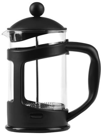 KIAPPO Prensa Francesa 800 ml para Café, Té y Hierbas - Tetera y Cafetera de Vidrio y Acero Inoxidable con Mango de Plástico - Apto para Lavavajillas