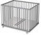 Sämann Laufstall Baby mit 3 Schlupfsprossen | TÜV geprüft | stufenlos höhenverstellbar | Laufgitter Premium | Babybett aus Holz | Krabbelgitter (grau, 75x100 cm)
