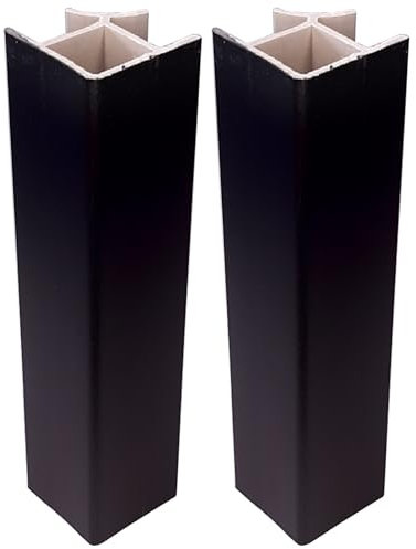 cyclingcolors 2x Jonction de plinthe 90° en PVC Connecteur Socle Cuisine Raccord Profil, hauteur 150mm finition noir mat