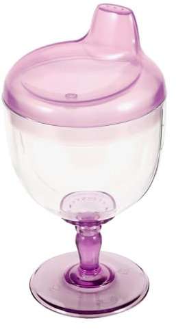 JOINPAYA Bicchiere Bambino Calice Antigoccia in Plastica Trasparente Viola 6Oz Tazza Per Bambini Per Succo Latte Allenamento Sicuro Leggero Portatile