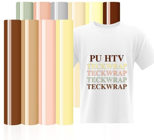 TECKWRAP Boho Skin Tone Heat Transfer Vinyl 12 x 12 10 Sheets Beige Iron on HTV for Clothing,T-Shirts,Logo,Fabric Tan Brown Vinyl Compatible with Craft Cutters Heat Press