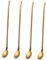 CIYODO 4pièces Cuillères Paille Acier Inoxydable Réutilisables Pour Glaces Desserts Café Et Cocktails Design Ergonomique Et Pratique