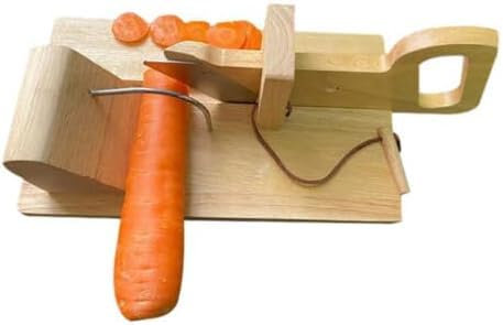 Wooden Sausage Slicer with Cutting Board, Sausage Rack & Ham Cutting Seat, Stainless Steel Holder Tool, for Chorizo, Pepperoni & Salami, Durable & Easy to Use