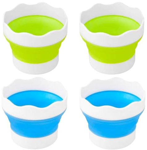Paotxpum 4-Pack Collapsible Silicone Paint Brush Washer Multifunctional Bucket Foldable Water Cup Portable Mini Foldable Washing Bucket