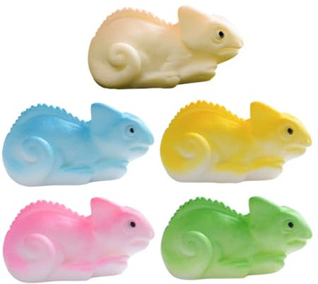 FOYTOKI 5stücke Miniatur-eidechsenfiguren Aus Harz Winzige Reptilienspielzeuge Mini-harzfiguren Als Dekoration Für Garten Und Basteln Cartoon-Design Tierfiguren Für Blumentöpfe Und