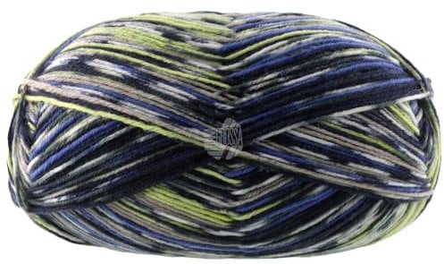 LANA GROSSA Meilenweit 100 Aktion | Sockenklassiker, bedruckt und waschmaschinenfest | Handstrickgarn aus 75% Schurwolle & 25% Polyamid | 100g Wolle zum Stricken & Häkeln | 420m Garn FB2995