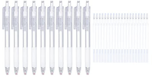 Ball Point Glue Pen, 10 Pcs Adhesive Glue Pens with 20 Refills for Crafting, Scrapbooking, Card Making