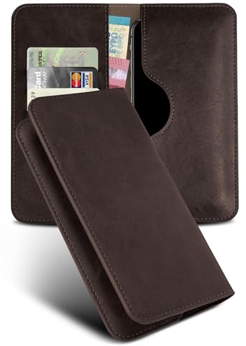 moex Purse Case für Motorola Moto G55 5G Handytasche mit Geldbörse, Klapphülle aus PU Leder mit Kartenfach, Flip Case Schutzhülle 360 Grad Rundumschutz Booklet Lederhülle, Braun