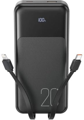 XO PR249 USB-C 20W / USB-A 22.5W Powerbank mit Digitalanzeige und Schnellladefunktion – Inklusive Type-C und Lightning Kabel, 20000mAh
