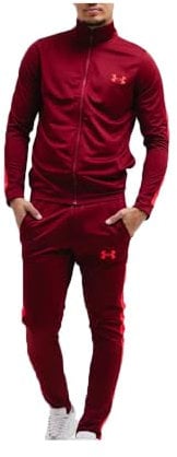 Under Armour Rival Knit TRACKSUIT Trainingsanzug Set Bordeaux Rosa S