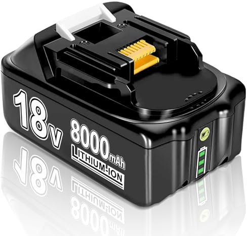 1Pack Lithium BL1860B 18 Volt 8.0Ah Replacement for Makita 18V Batteries Compatible with Makita Battery BL1850B BL1850 BL1840 BL1830 LXT400 with LED Indicator Cordless Power Tool (8000mAh*1pack)