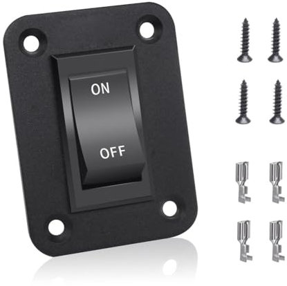 Vocdikficy Ein-/Ausschalter 12 V 20 A 4-Polig DPST Wippschalterfeld RV-Lichtschalter für Wohnmobilanhänger CamperBoote KCD2-7-201-B1-DZ