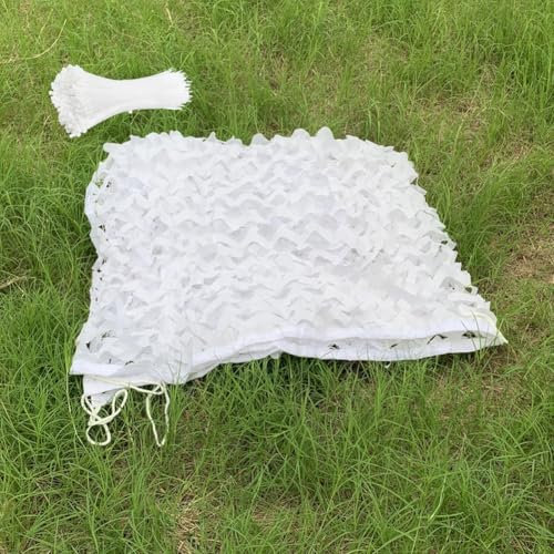 Générique Filet Militaire Camouflage Toile Blanc Ombrage 1m 1.5m 2m 2.5m 3.5m 4m 4.5m 10m Voile d'ombrage pour Terrasse, la Chasse, Protection Solaire, Bâche Camouflage(2.5x3.5(m))