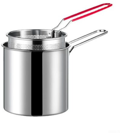 Mini pentola per friggitrice, in acciaio inox, per preparare i pasti per famiglie o raduni friggitrici
