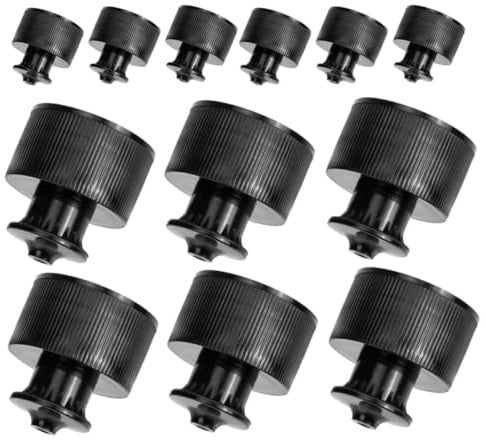 LIFKICH Druck Zug Verschlüsse für 28-mm Wasserflaschen Schwarz | Trinkverschluss für PET Flaschen, PE Material, Passend, für Junge Mädchen und Senioren, 12 Stück Packung