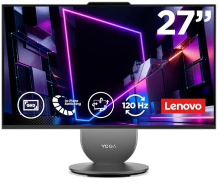 Lenovo Yoga AIOi PC | Copilot+PC | 27 QHD Touch Display | Intel Core Ultra 7 356H | 32GB RAM | 1TB SSD | NVIDIA GeForce RTX 5060 | Windows 11 | Inkl. Maus und Tastatur | Grau | 3 Monate Premium Care