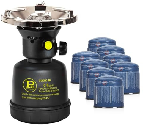 PROWELTEK - Rechaud à gaz piezo 1300W Coque Acier Réchaud gaz Camping pour Cartouche gaz 190g COOK60P