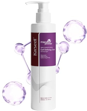 Karseell Lockencreme 200ml Mit Arganöl & Keratin-Aminosäuren, Definierte Locken Anti-Frizz & Feuchtigkeit für Lockiges und Welliges Haar