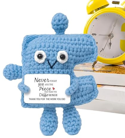 Générique Inspirationales Häkelspielzeug, niedliches & Motivational Positive Puppe, handgefertigt, Miniatur-Geschenk, Heimzubehör, Zubehör für Familie, Frauen, Männer, Graduation, Geburtstag