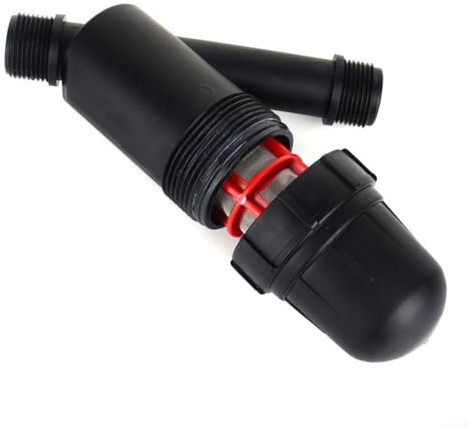 MIKMLYZE Drip Irrigation Pressure Regulator and Filter Kit, 25 PSI Adjustable Water Pressure Reducer with Backflow Preventer and 3/4 Inch Garden Hose Connector for Outdoor Watering Systems