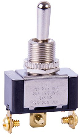 Gardner Bender GSW-13 Heavy Duty Electrical Toggle Switch, SPDT, ON-OFF-ON, 20 A/125V AC, Screw Terminal