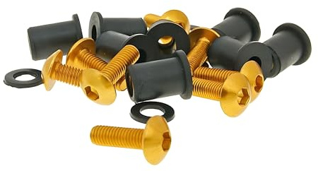 Aluschrauben Muttern Set M5x16 Gold - 8 Stück