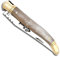 Couteau Laguiole manche en corne blonde et mitres en laiton