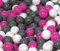 Velinda 150 Bälle,Bällebad/Bällezelt/Kinderpool Plastikbälle Spielbälle Kinderbälle O7cm (Farbe der Bälle: weiß, pink, grau)