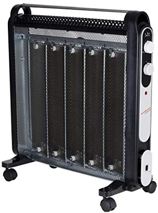 JATA RD227N - Radiador de Mica 2000W con Termostato Ajustable y 2 Potencias – Calefactor Bajo Consumo, Asa de Transporte, Antivuelco y Sistema Contra Sobrecalentamiento – Rápido y Silencioso