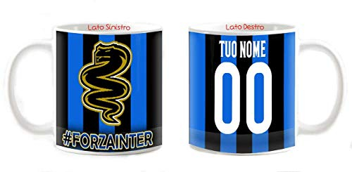 My Cust Tazza Mug gadget compatibile per tifoso neroazzurro Personalizzabile foto/logo.. compatibile con internazionale