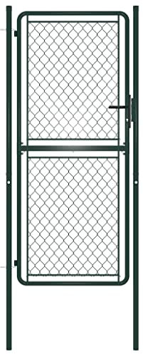 vidaXL Gartentor Gartentür Hoftor Hoftür Gartenpforte Zauntor Zauntür Einzeltor Tor Garten Zaun Pforte Eingangstor Stahl 100x175cm Grün