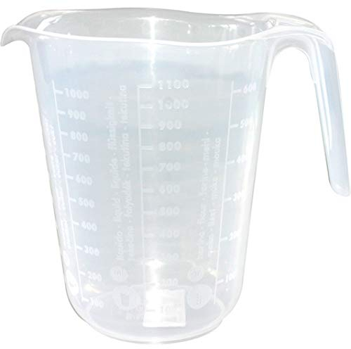 Osma Verre doseur 1 litre en plastique transparent - Unité de mesure pour sucre, riz, farine et liquide
