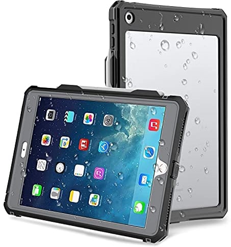 ShellBox iPad 10.2 Hülle 2021/2020/2019 iPad 9. 8. 7. Generation Hülle mit Displayschutzfolie, Stifthalter, drehbarer Ständer, Hand-/Schultergurt. Robuste, stoßfeste Tablet-Schutzhülle für iPad 10,2 Z