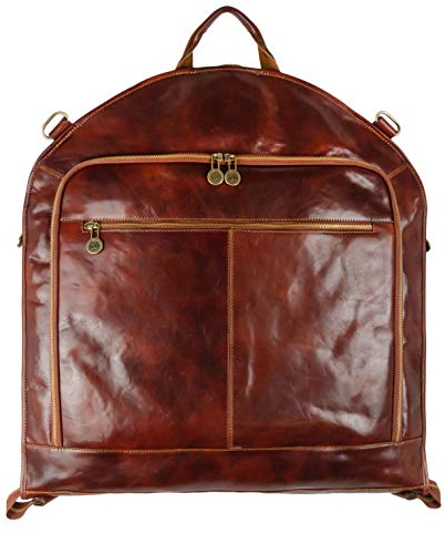 Time Resistance Kleidersack aus Leder - Echtleder Schutzhülle Kleidung - Kleidersack Atmungsaktiv - Kleiderhülle für Reisen