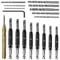 Create idea 18Pcs Hinge Drill Bit Set, Self Centering Drill Bits Center Punch L-Wrench with Replacement Drill Bits for Woodworking Door Window Cabinet Drawer Drilling Tools