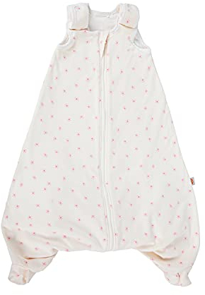 ERGObaby Ganzjahres Baby-Schlafsack mit Füßen Gurtschlitz 6-18 Monate Baumwolle TOG 1 Sommer Winter, On The Move Daisies, Small Single, SLBMDDSY1