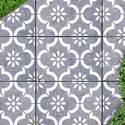 2 x Paving Slab Stencil for Outdoors Patio Makeover - 90x60 cm Jannah 1.5X Large Pattern